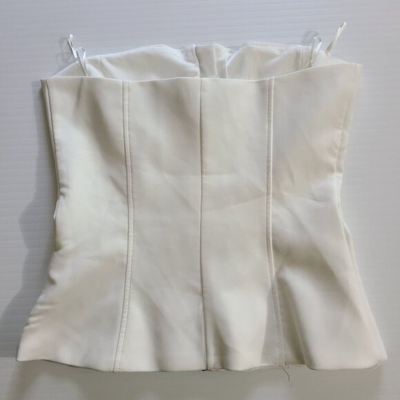 ZARA ZIPPER BANDONE TOP WHITE SIZE S | 3067/068 - Picture 6 of 10